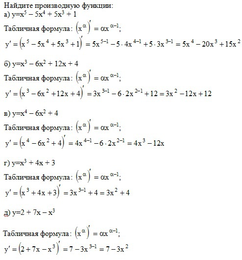 Найдите производную функцию y x4. Найдите производную функцию y x4