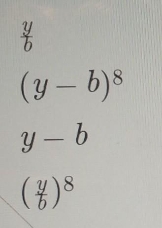 Укажите выражение, тождественно равное выражению : y8 / b8Укажите правильный вариант ответа?